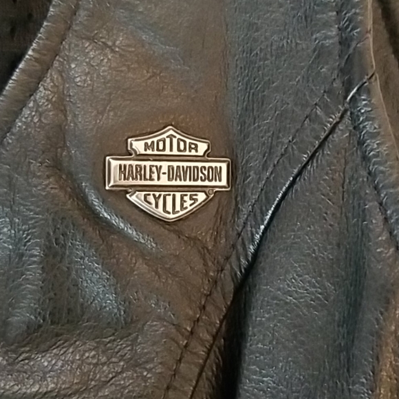 Harley Davidson leather motorcycle vest - Picture 6 of 7
